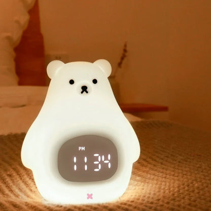 Big White Bear With Sleeping Timer Silicone Night Light